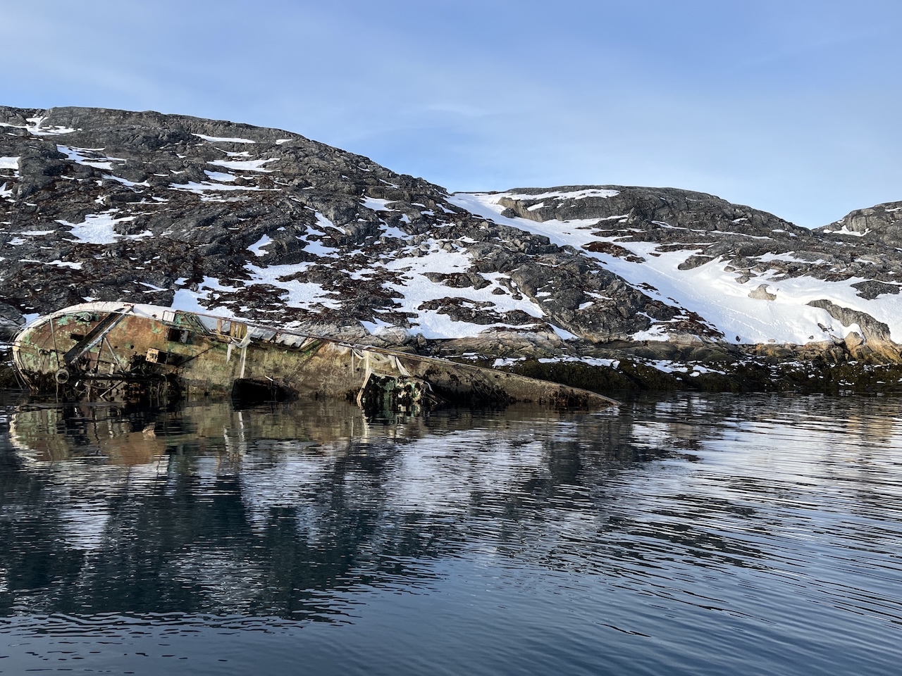 A Shipwreck in the waters just south of Nuuk